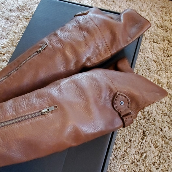 Frye Shirley Over the Knee Brown Leather Boots - Picture 8 of 8